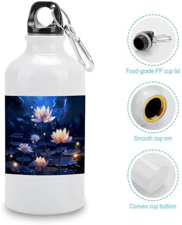 400ml Aluminum Sports Water Bottle Night Flowers Printed Large — photo 5