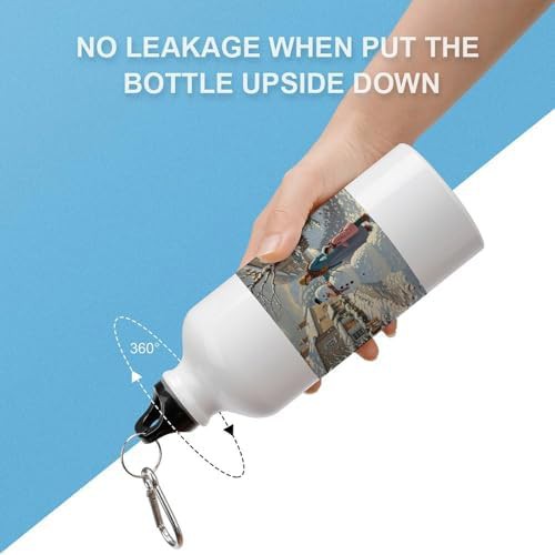 600ml Aluminum Sports Water Bottle Street Snowman Printed Large — photo 3