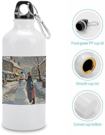 600ml Aluminum Sports Water Bottle Street Snowman Printed Large — photo 5