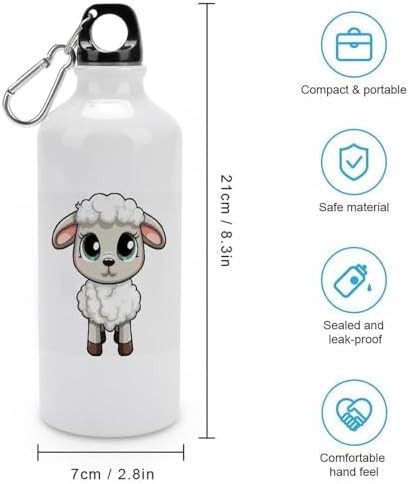 600ml Aluminum Sports Water Bottle Lamb Printed Large Capacity — photo 2