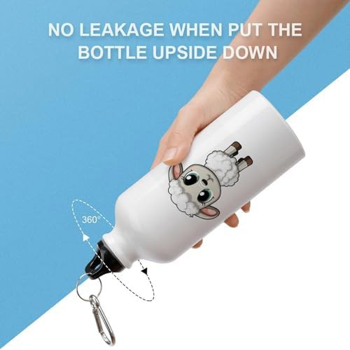 600ml Aluminum Sports Water Bottle Lamb Printed Large Capacity — photo 3