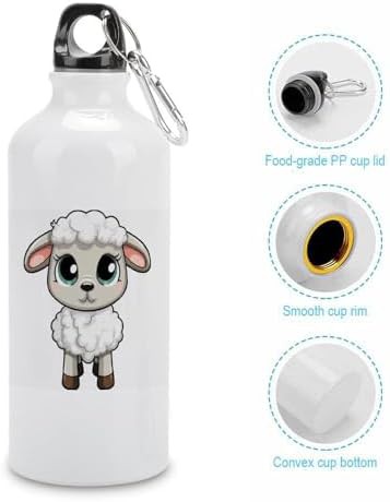 600ml Aluminum Sports Water Bottle Lamb Printed Large Capacity — photo 5