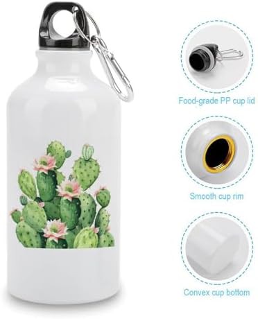 400ml Aluminum Sports Water Bottle Cactus Printed Large Capacity — photo 4