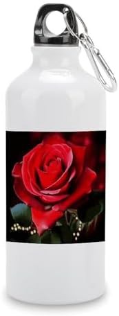 600ml Aluminum Sports Water Bottle Rose Flower Printed Large