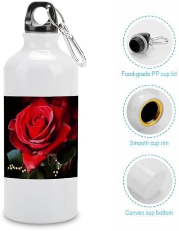 600ml Aluminum Sports Water Bottle Rose Flower Printed Large — photo 5