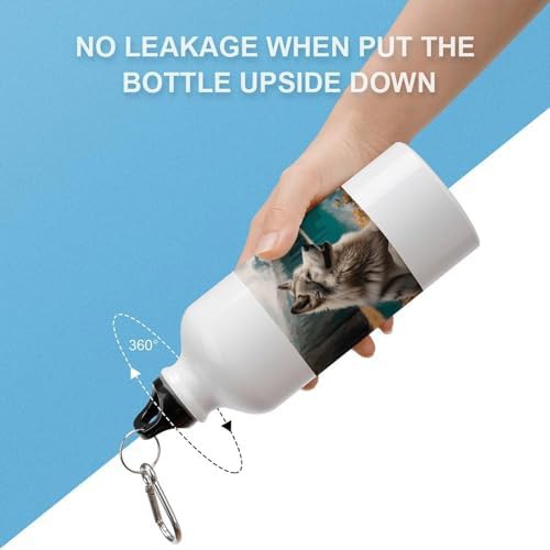 600ml Aluminum Sports Water Bottle Fun Animal Wolf Printed Large — photo 3
