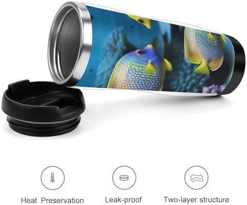 Tropical fish insulated stainless steel travel mug — photo 3