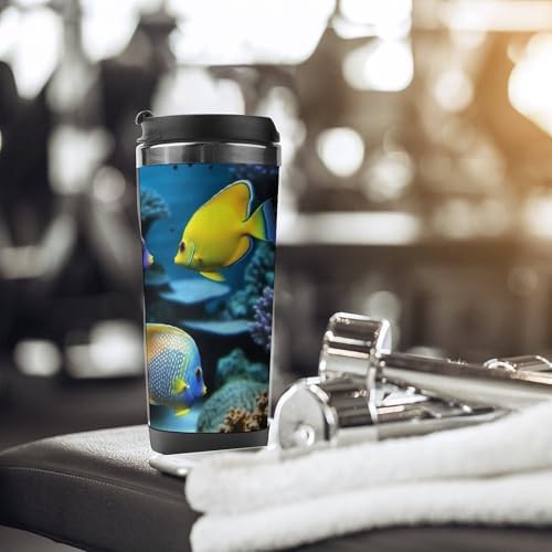 Tropical fish insulated stainless steel travel mug — photo 5