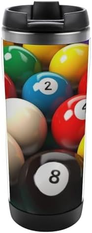 Color billiards insulated stainless steel travel mug