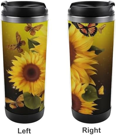 Sunflower floral butterfly insulated travel mug — photo 4