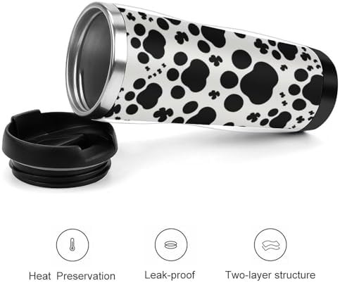Dog paw print love heart insulated travel mug — photo 3