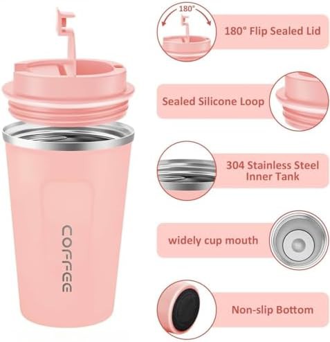Pink Portable Spill Proof Thermos 380ml — photo 3