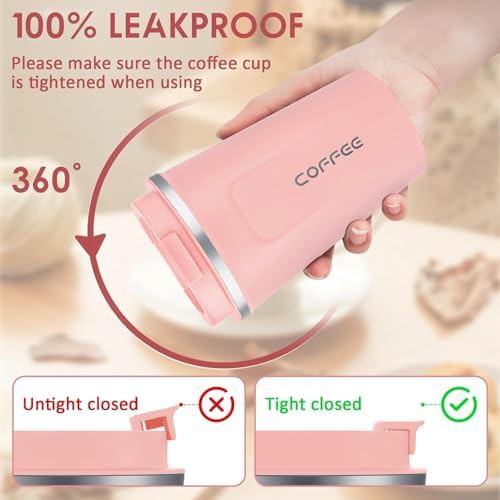 Pink Portable Spill Proof Thermos 380ml — photo 5