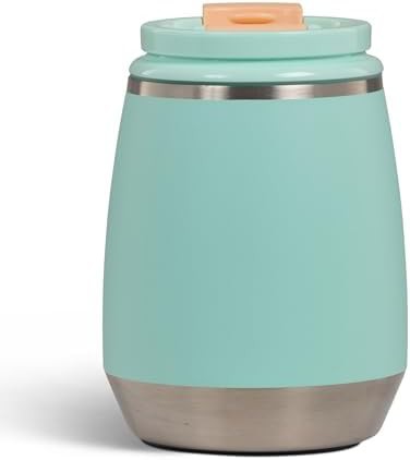 Seafoam green insulated wine tumbler with lid — photo 3