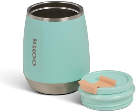 Seafoam green insulated wine tumbler with lid — photo 4
