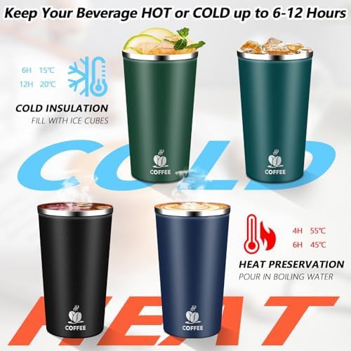 Qemauua black 17 oz travel tumbler with lid — photo 4