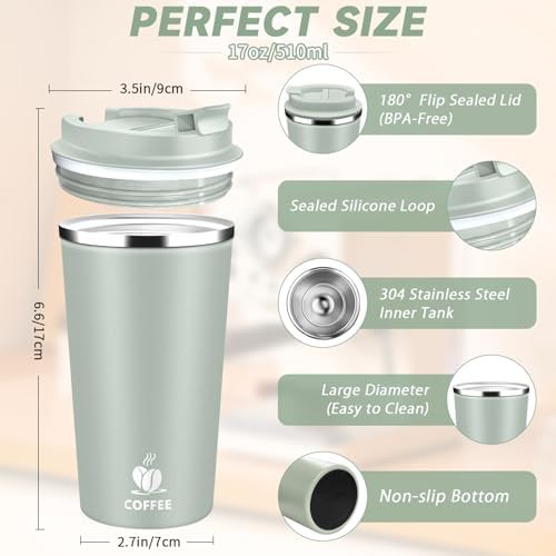 Qemauua agave green 17 oz travel tumbler — photo 5