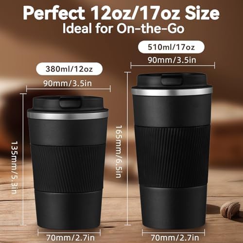 Black leakproof travel coffee mug — photo 2