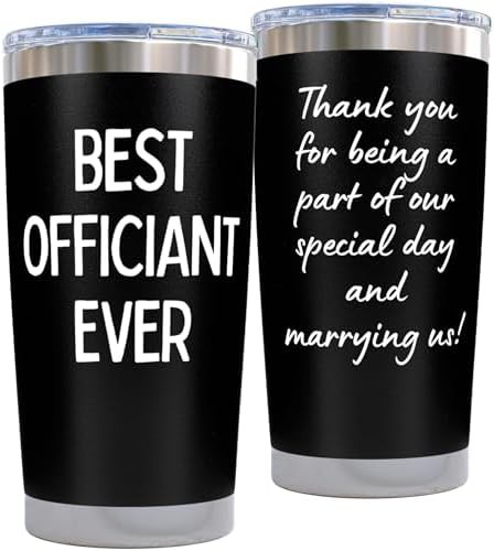Black best officiant ever gift tumbler