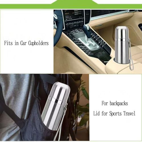 Silver stainless steel thermal flask with cup lid — photo 3