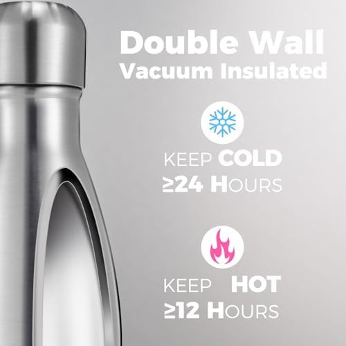 Silver vacuum flask bottle 17 oz — photo 3