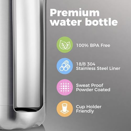 Silver vacuum flask bottle 17 oz — photo 4