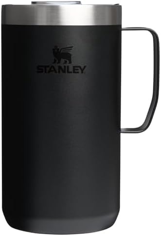 Black stainless steel camp mug 24 oz