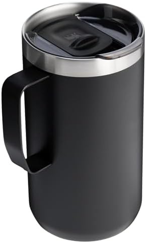 Black stainless steel camp mug 24 oz — photo 3