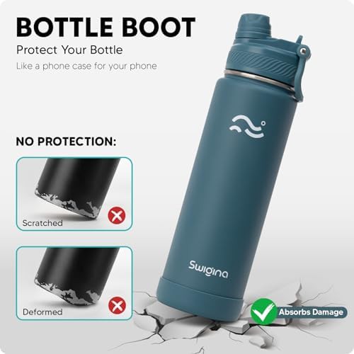 Insulated Sports Water Bottle with Silicone Boot — photo 4