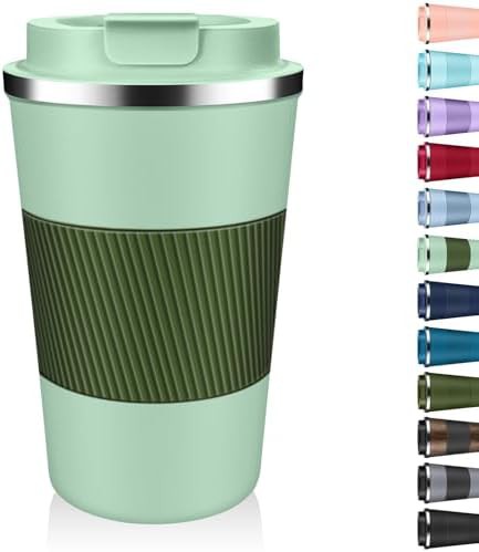 Light green stainless steel tumbler 12 oz
