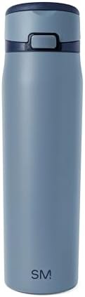Blue sports water bottle with handle 30 oz