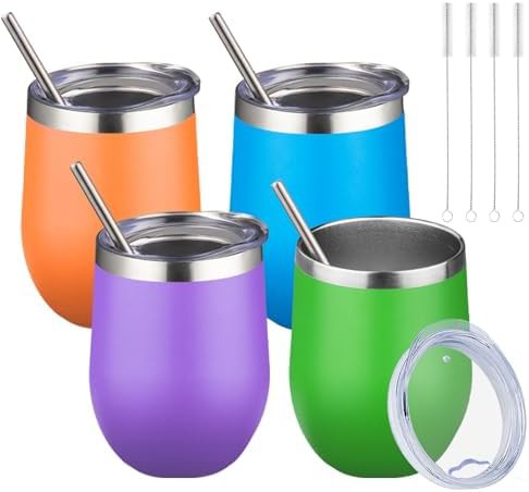 Multi Color Stemless Wine Tumbler Set