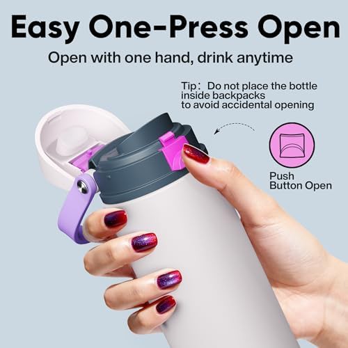 Oyster Pink Push Button Lid Bottle 24 oz — photo 5
