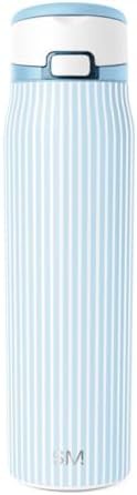 Striped sports water bottle with handle 30 oz
