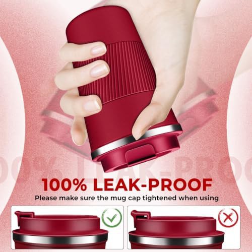 Red stainless steel tumbler 17 oz — photo 3