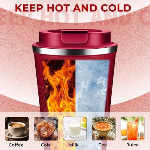 Red stainless steel tumbler 17 oz — photo 5