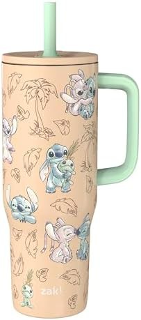 Stitch themed spill proof stainless tumbler