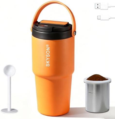 Orange Electric Portable Coffee Maker Mug