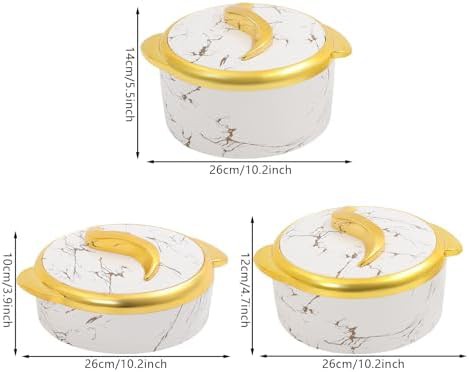 White and gold thermal food container set — photo 5