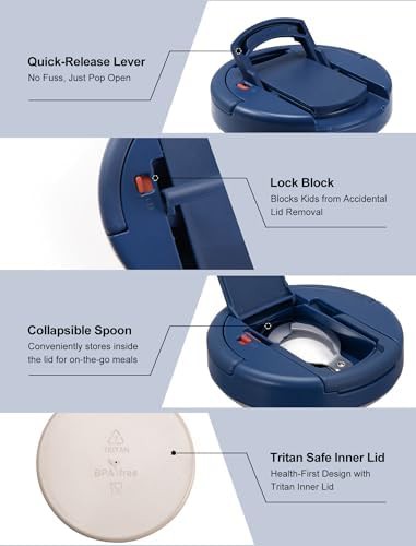 Navy blue soup thermo with buckle lid — photo 3