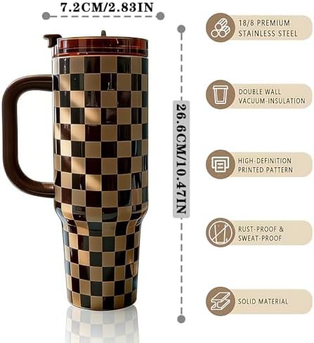 Retro Checker Pattern Insulated Travel Tumbler — photo 4