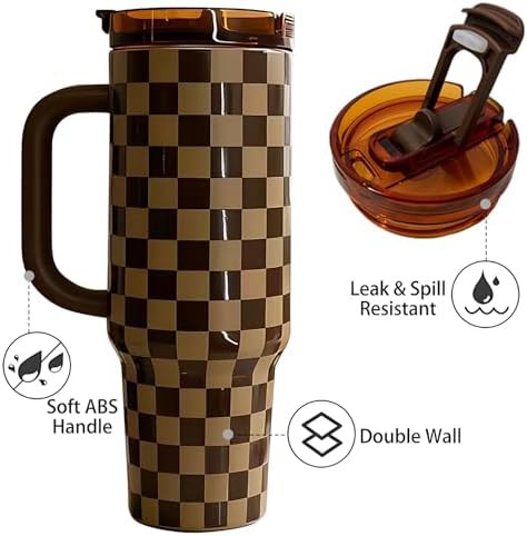 Retro Checker Pattern Insulated Travel Tumbler — photo 5