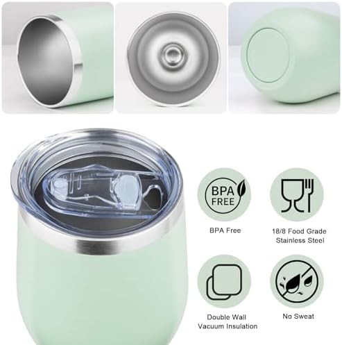 Light green insulated wine tumbler 12 oz — photo 4