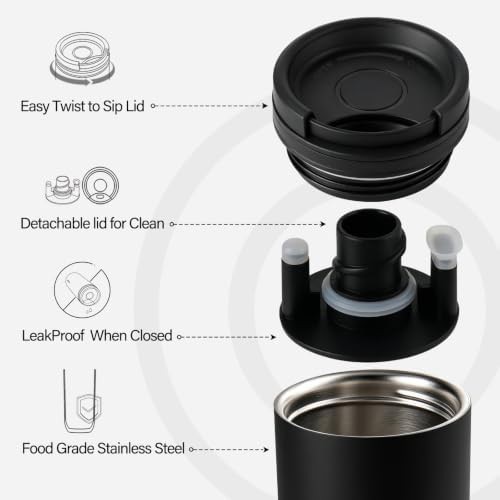 Black Travel Coffee Mug with Twist Lid — photo 4