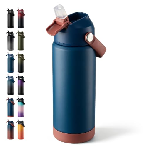 18 oz Insulated Water Bottle with Straw Lid