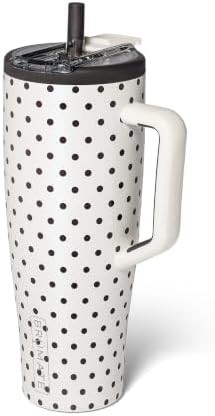 Polka Pearl Insulated Tumbler with Covered Straw